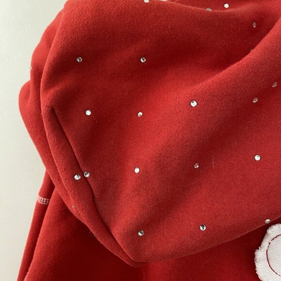 Y2K Life Of Sin Distressed Embroidered Bling Cross Hoodie - Picture 11 of 16